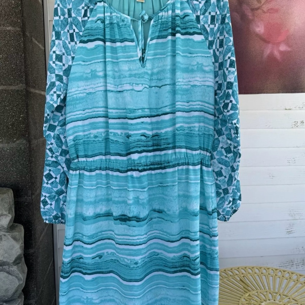 Michael Kors Blouson Dress Sz 10 Long Sleeve